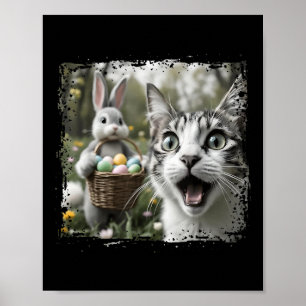 Poster Selfie De Gato De Páscoa Engraçado Com Adultos De