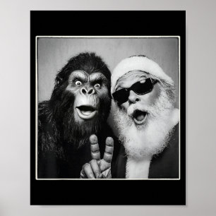 Poster Selfie do Papai Noel Pé Grande Natal Divertido Sas