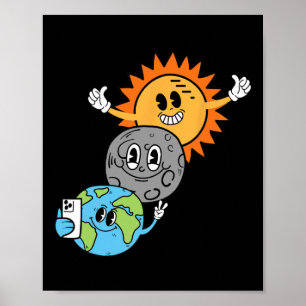 Poster Selfie Earth Moon Sun Solar Eclipse abril 08