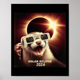 Poster Selfie Ferret Kids Mens Solar Eclipse Ferret