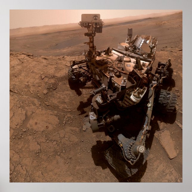 Poster Selfie NASA Mars Curiosity Rover Planet Vermelho (Frente)