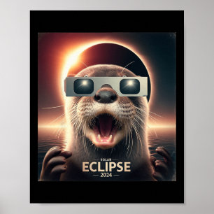 Poster Selfie Otter Crianças Meninos Eclipse Solar 