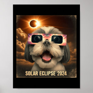 Poster Selfie Shih Tzu Kids Mens Eclipse Solar
