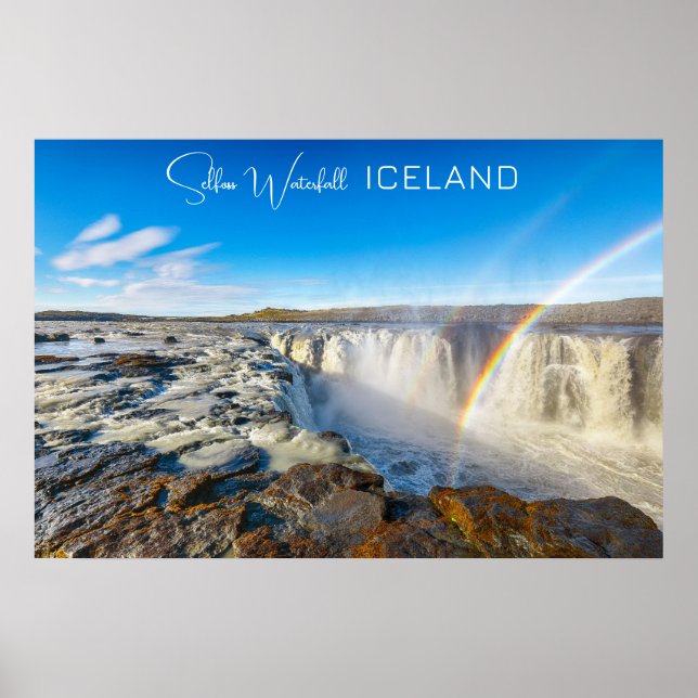 Poster Selfoss Waterfall, Islândia (Frente)