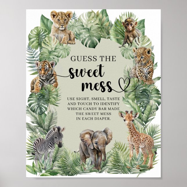 Poster Selgle Safari Animal Adivinha O Jogo Doce Mess (Frente)