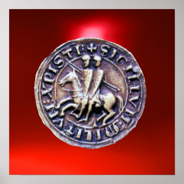 Póster SELLO DOS TEMPLÁRIOS gema vermelha (Frente)