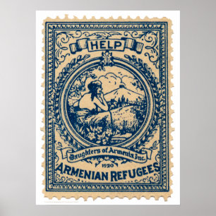Poster Selo 1920 arménio do Natal dos refugiados