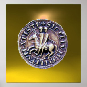 Poster SELO DA GEM TEMPLAR KNIGHTS - amarelo escuro