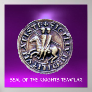 Póster SELO DA Gema KNIGHTS TEMPLAR, púrpura