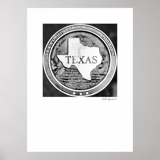 Póster Selo da Sociedade Histórica do Texas em Bronze (Frente)