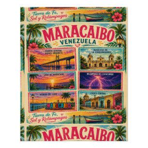 Póster Selo da Venezuela Maracaibo Estado Zulia Tropical