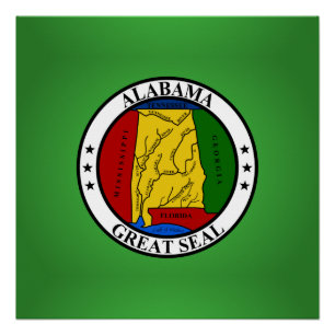 Póster Selo de Alabama, selo do estado americano