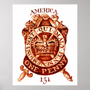 Póster Selo de imposto de 1765 americanos