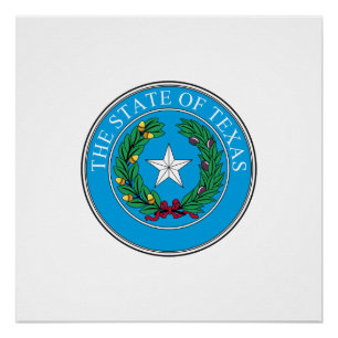 Póster Selo de Texas, selo do estado americano