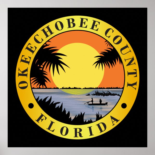 Póster Selo do condado de Okeechobee (Frente)