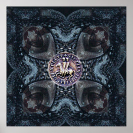 Poster SELO DO MODELO KNIGHTS SOBRE O FERRO CRUZADO A pre