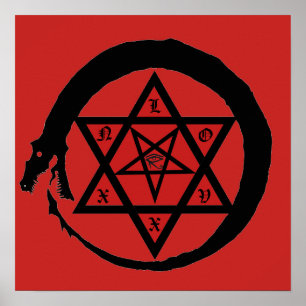 Póster Selo do templo da serpente curvada