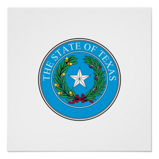 Póster Selo do Texas, selo do estado americano (Frente)