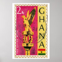 Selo Postal Águia Dourada, Vintage Gana