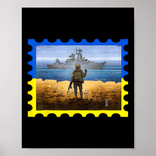 Poster Selo Postal Vintage Ucrânia Orgulho da Bandeira 6