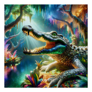 Póster Selva Crocodilo Encantada Fantasy