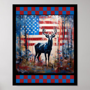 Poster Selva da Bandeira Americana Caçando Lover Camo Dee