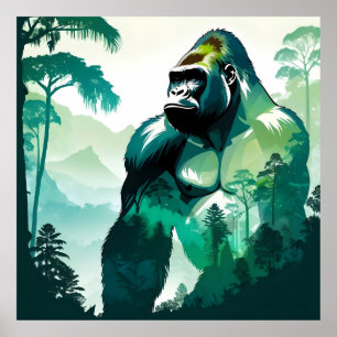 Poster Selva de Gorilla Willife Animal Nature