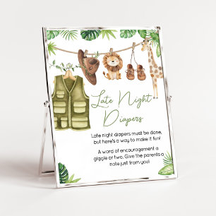 Poster Selva De Safari Tropical Fraldas Noturnas Tardes