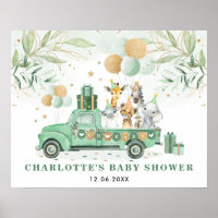 Selva Dourada verde Animais Safari Chá de fraldas 