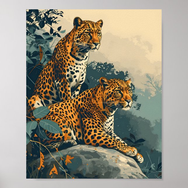 Poster Selva Leopard: Vintage (Frente)