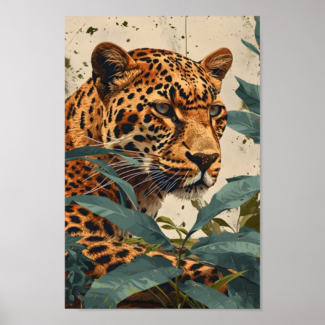 Poster Selva Leopard: Vintage (Frente)
