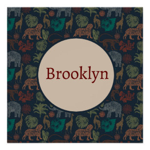 Póster Selva Personalizada Safari