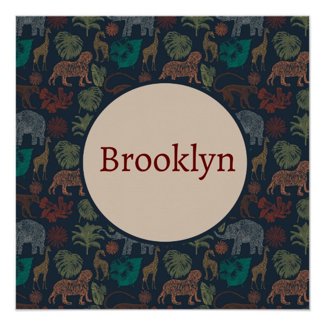 Póster Selva Personalizada Safari (Frente)