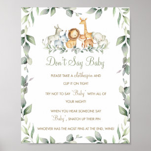 Poster Selva Verde Não Diz Jogo de Bebê