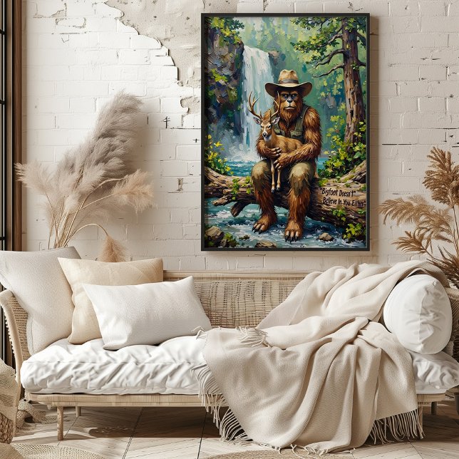 Poster Selvagem Abraço: Sasquatch e o Jovem Veado (Criador carregado)