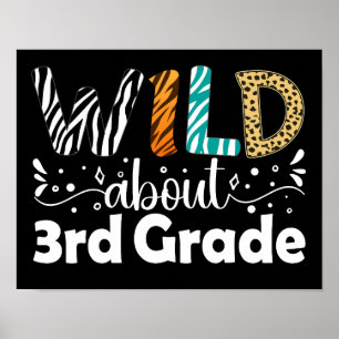 Poster Selvagem Cerca Do 3º Ano De Volta À Escola Do 3º A