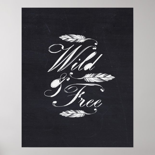 Poster Selvagem e Livre/Preto Branco (Frente)