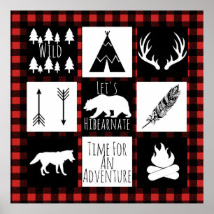 Póster Selvagem russa e Xadrez de controlo de búfalos