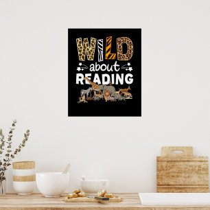Poster Selvagem Sobre A Leitura De Livros E Biblioteca De