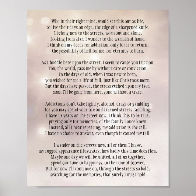 Poster Sem abrigo (Frente)