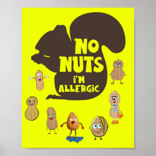Poster Sem amendoim Sem Loucos Sou Alergia Sensibilização