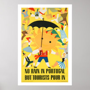 Poster Sem Chuva em Portugal Mas Turistas Derramam-se Vin