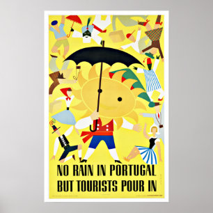 Poster Sem Chuva na Viagens vintage de Portugal