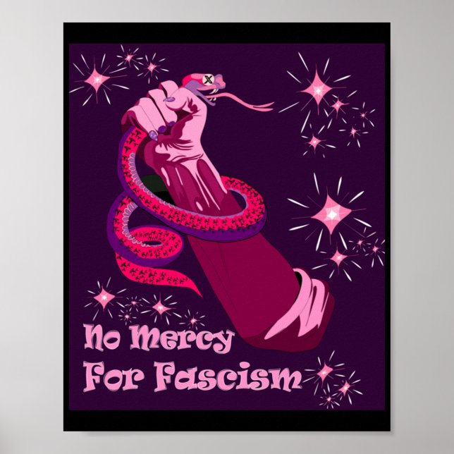 Poster Sem Compaixão Para Fascismo 2025 Girly Pop Edition (Frente)
