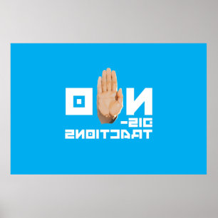 Poster SEM distrações! legal legível através de um espelh