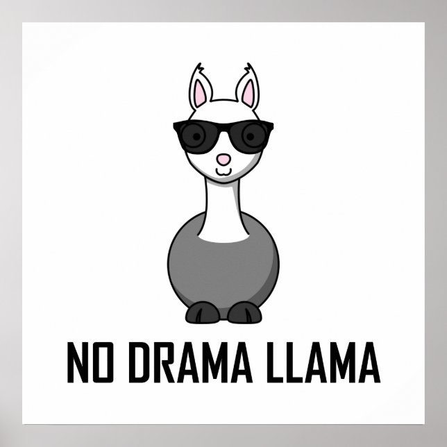 Póster Sem drama Llama Óculos escuros (Frente)
