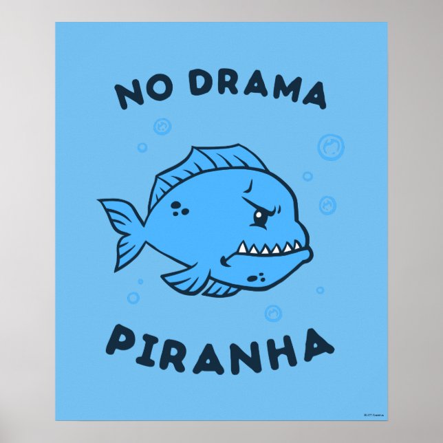 Poster Sem Drama Piranha (Frente)
