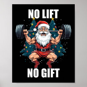 Poster Sem Elevação Sem Presente Natal Gym Bodybuil