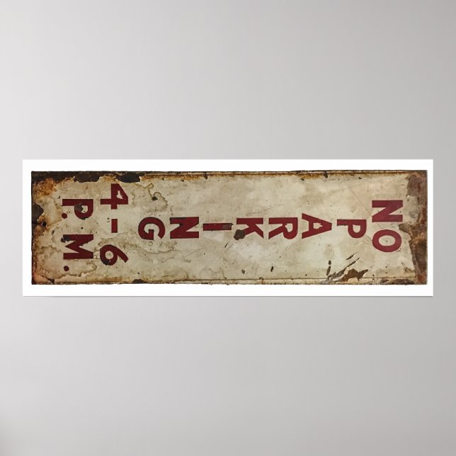 Póster sem estacionamento das 16h00 (Frente)