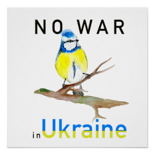 Póster Sem guerra de aves aquáticas na Ucrânia Poster